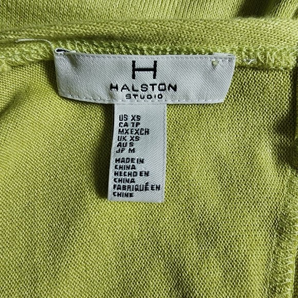 Halston Studio Open Back Top Green Size XS Drape Back Pullover Womens - Picture 3 of 9